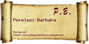Perelesz Barbara névjegykártya
